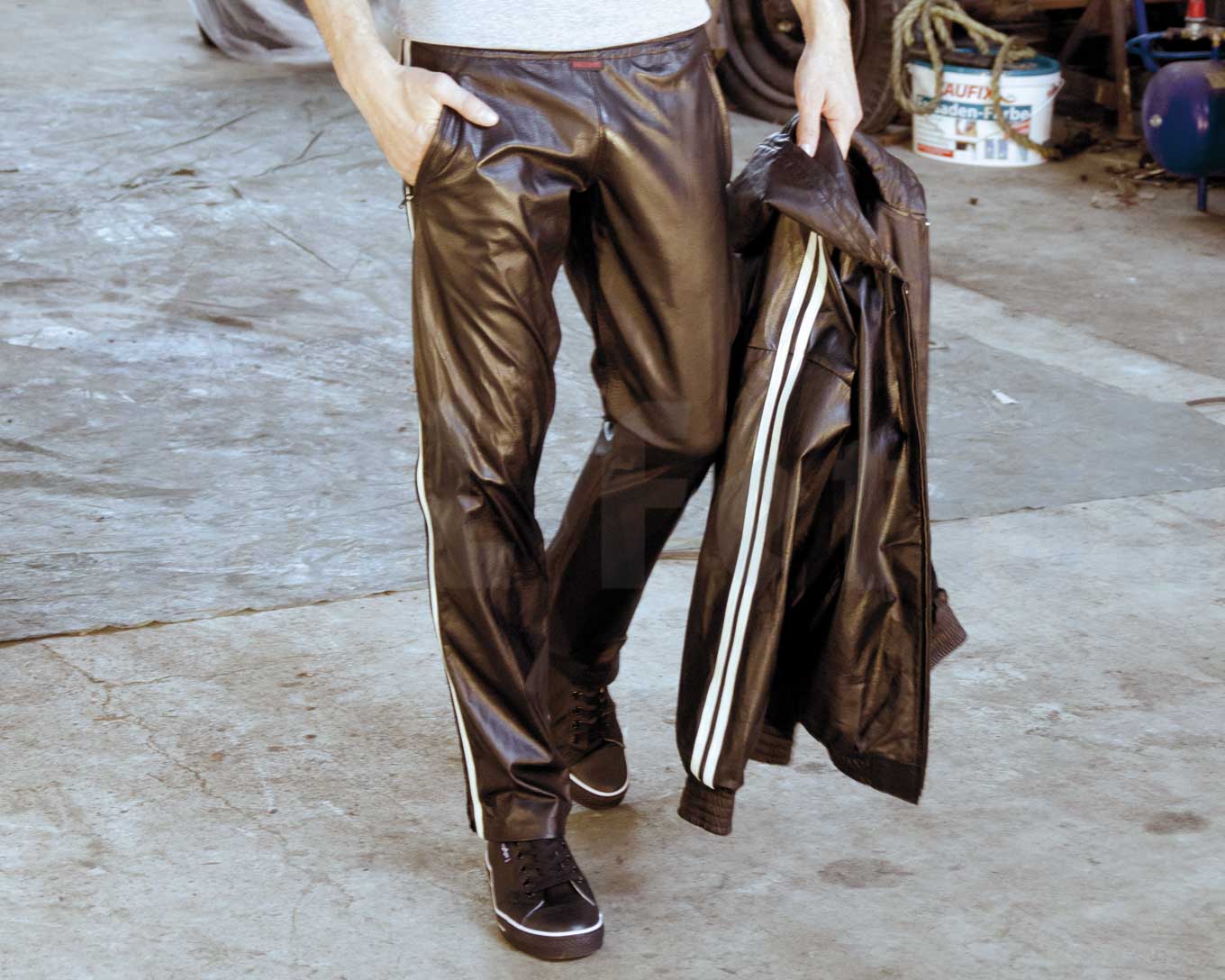 Leder Trainingsjacke