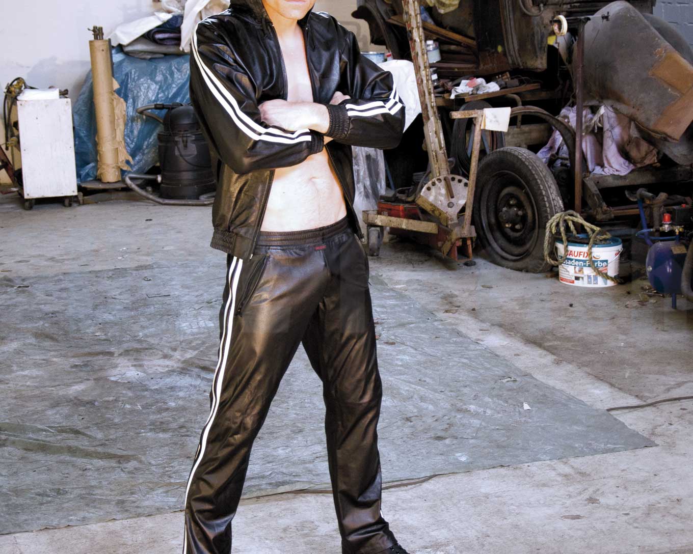 Leder Trainingsjacke