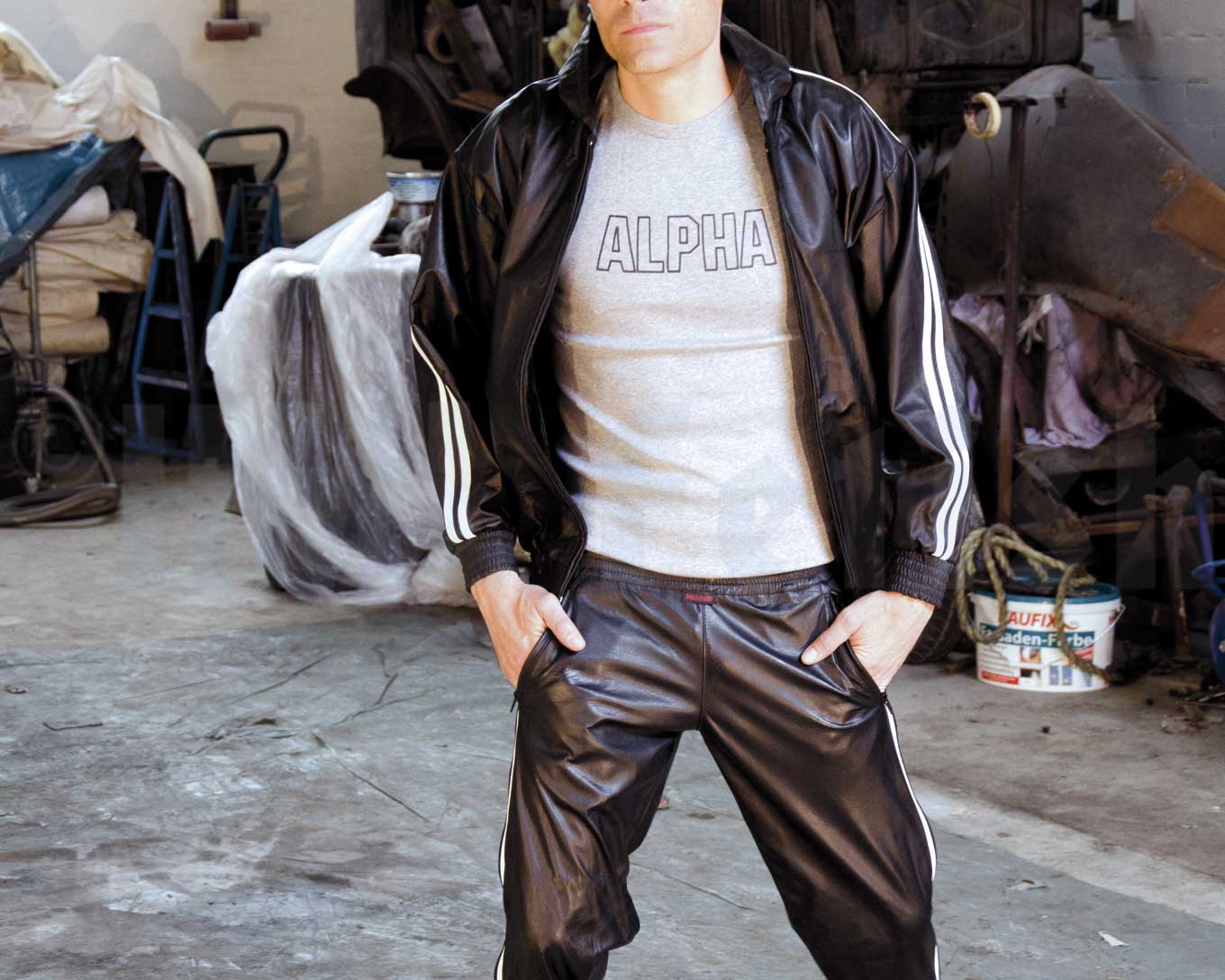 Leder Trainingsjacke